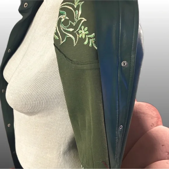 Vintage Penney’s International Imports Western Green Embroidered Jacket XL 14 - Picture 6 of 16